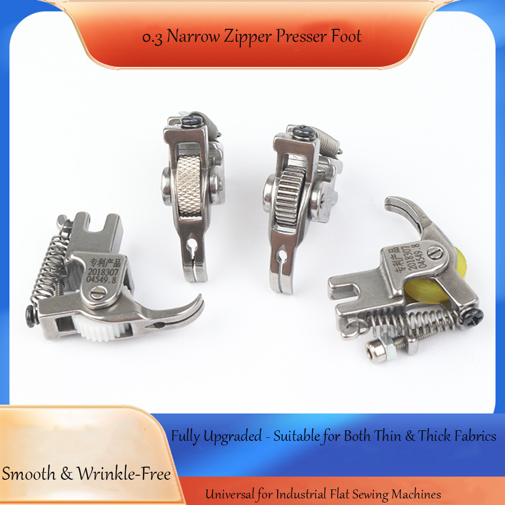 Textile Sewing Machine - จักรเย็บผ้าอุตสาหกรรมแบบราบ 0.3 นิ้ว พร้อมตีนผีแบบลูกกลิ้ง ผลิตจากเหล็กอัลลอยด์ ทนทานต่อการสึกหรอ